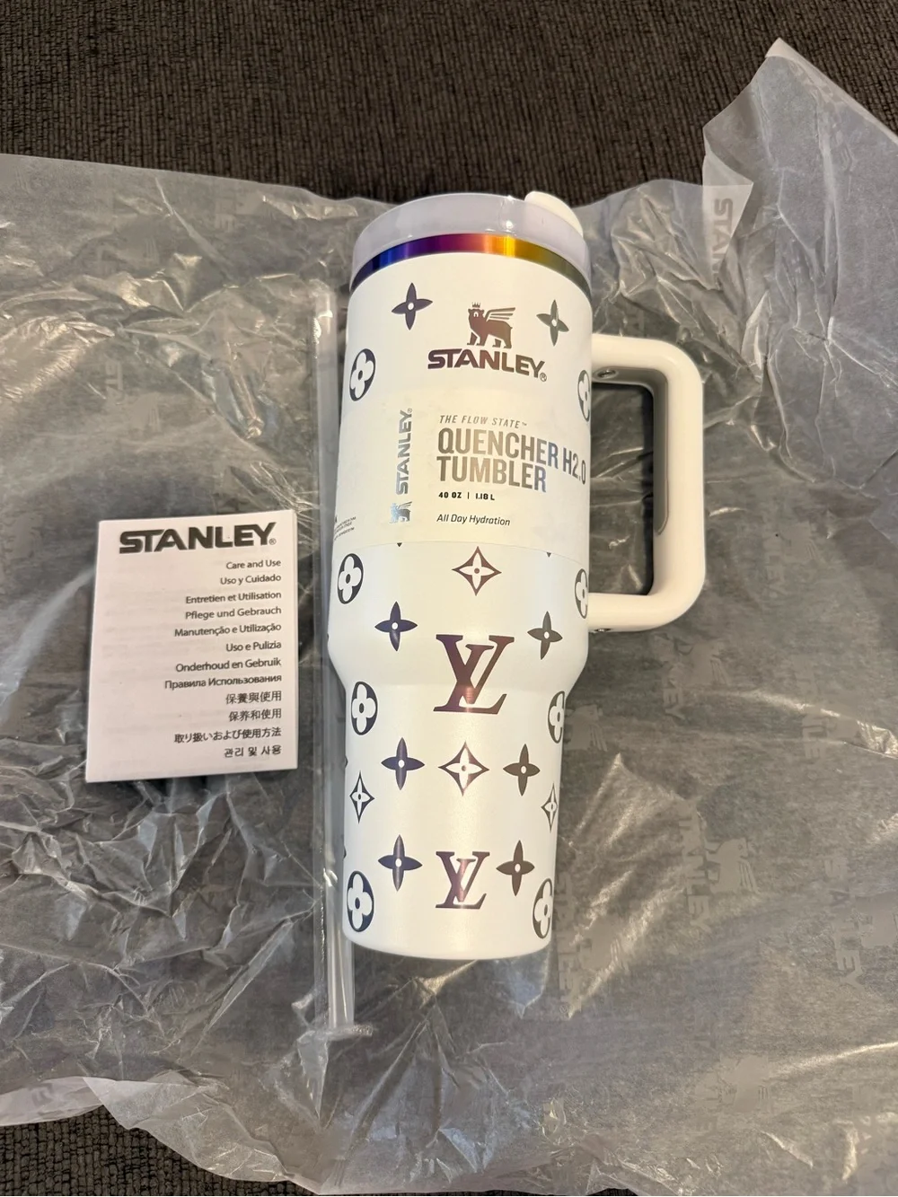 Stanley x Monogram White Quencher H2.0 Tumbler 40oz